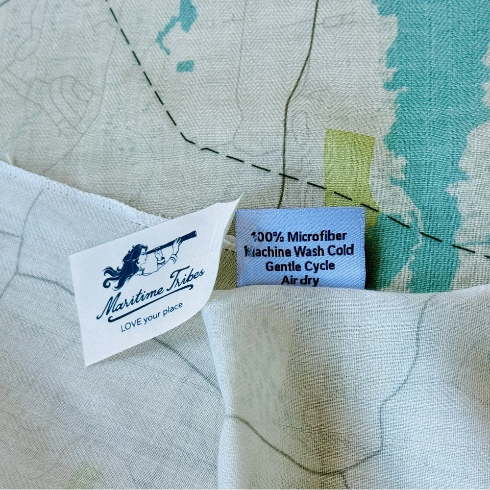 NEW with TAGS Elegant Wrap with map of Aquidneck Island, Newport Rhode Island